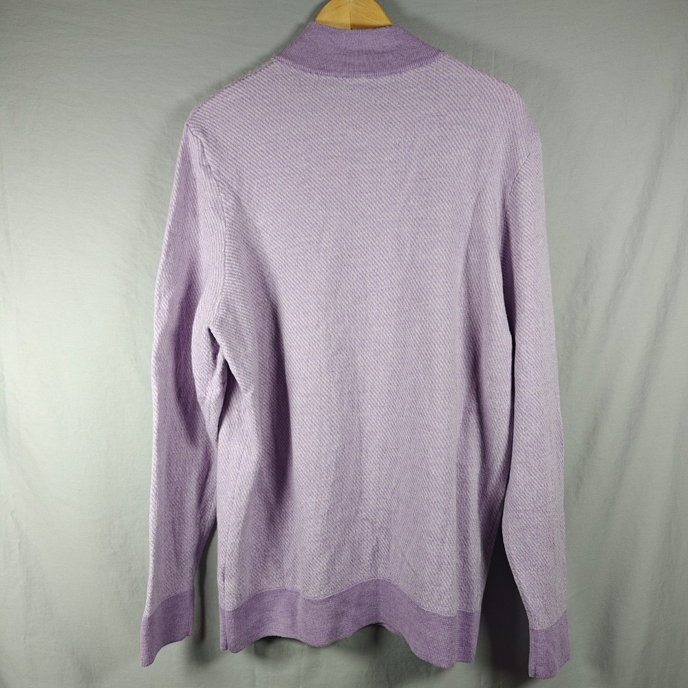 Vineyard Vines Mens 2XL Purple Extrafine Merino Wool Quarter Zip Sweater 2XL - Picture 2 of 9
